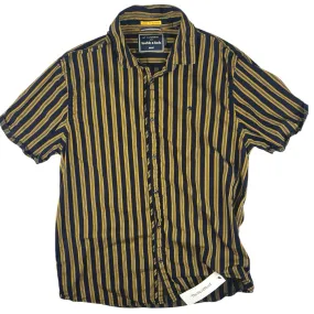 Scotch & Soda Men Night To Sunrise Yellow Black Striped Button Down Shirt Top XL