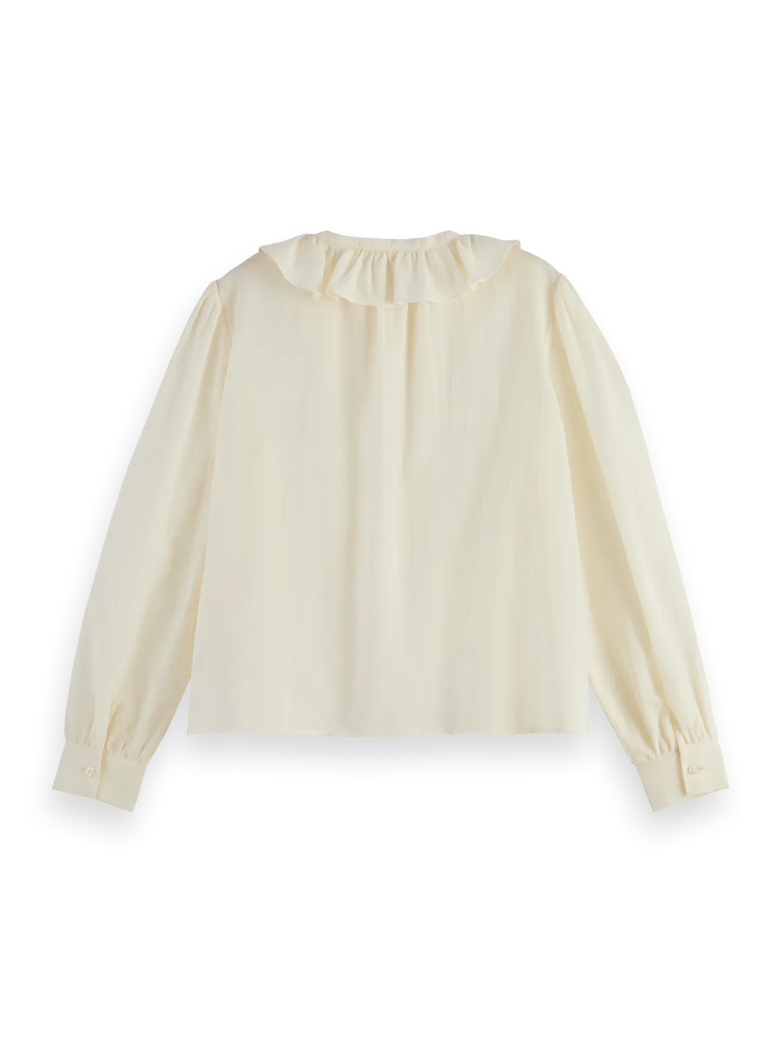 Scotch & Soda Pin-Tuck Ruffled Shirt Antique White