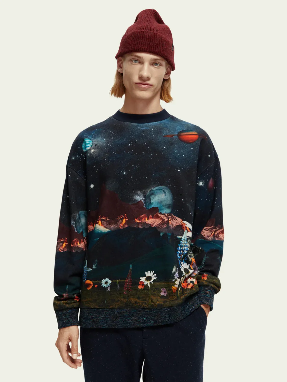 Scotch & Soda Printed Felpa Sweatshirt