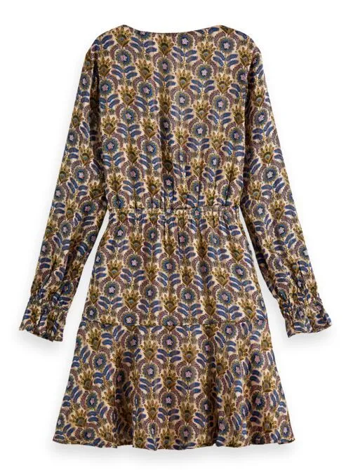 Scotch & Soda Printed Long Sleeve Mini Dress