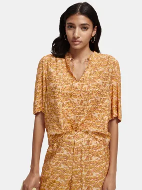 Scotch & Soda Printed Short Sleeve Easy Top