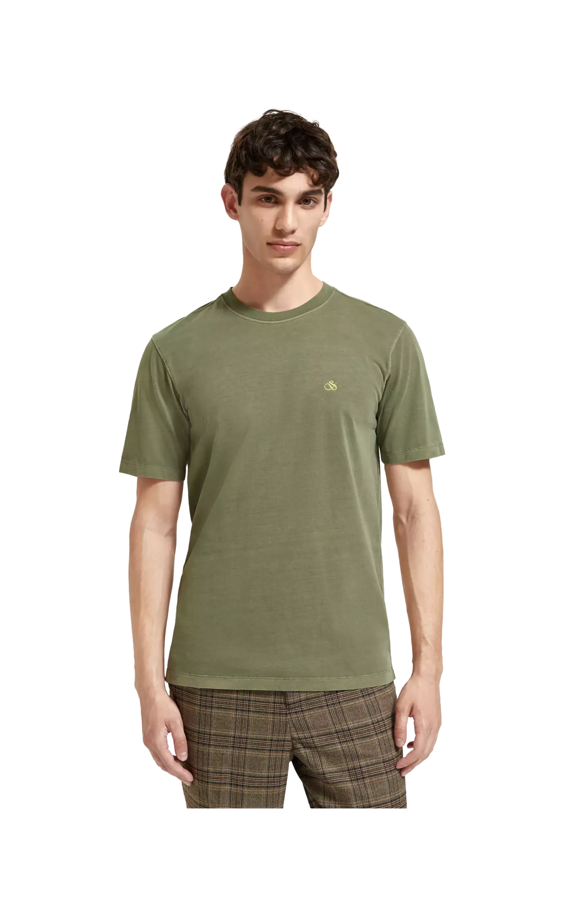 Scotch & Soda Regular Fit Garment-Dyed Logo T-Shirt