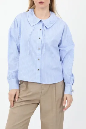 Scotch & Soda Ruffle Collar Organic Cotton Blouse