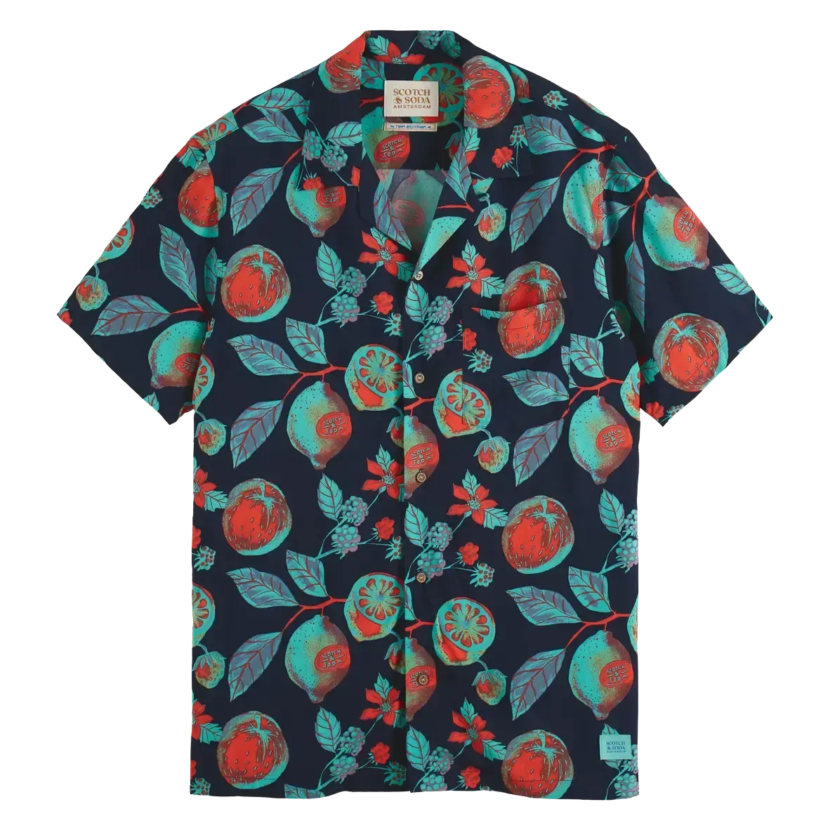 Scotch & Soda Short Sleeve Printed Camp Shirt