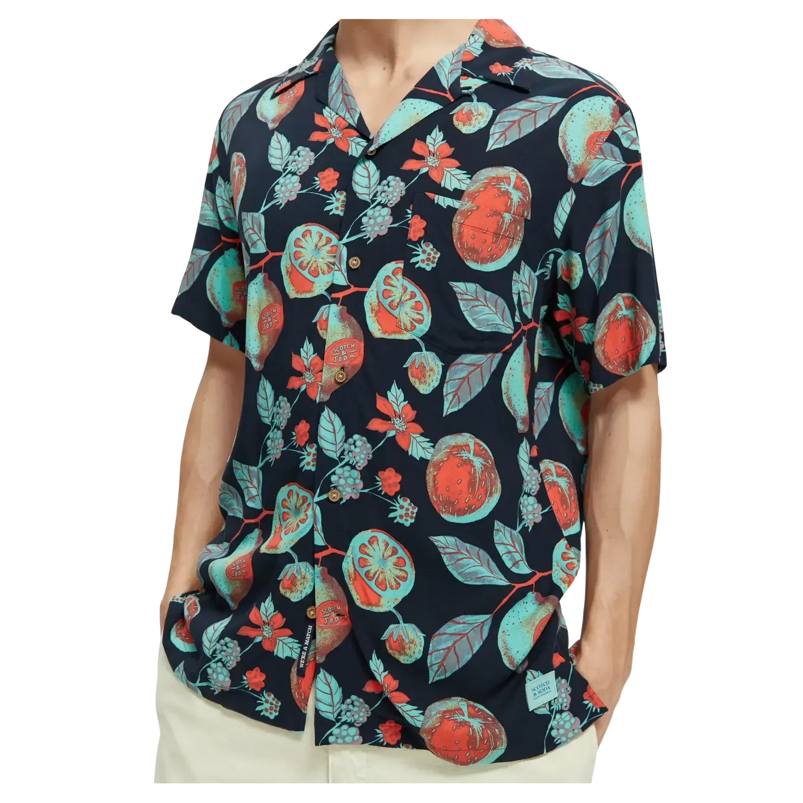 Scotch & Soda Short Sleeve Printed Camp Shirt