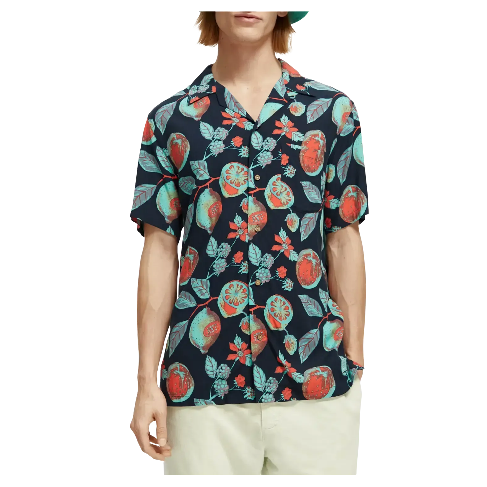 Scotch & Soda Short Sleeve Printed Camp Shirt