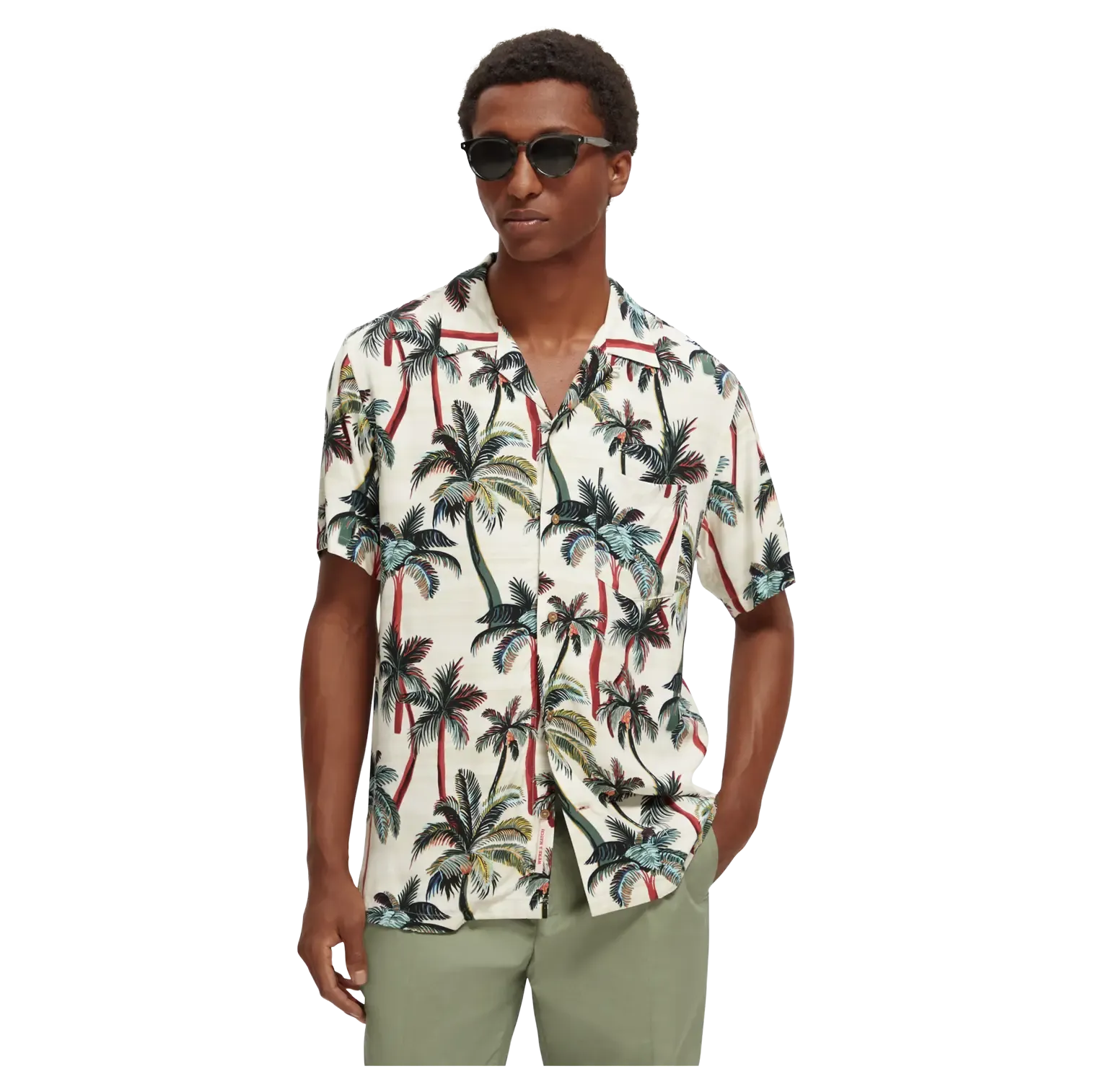 Scotch & Soda Short Sleeve Printed Camp Shirt