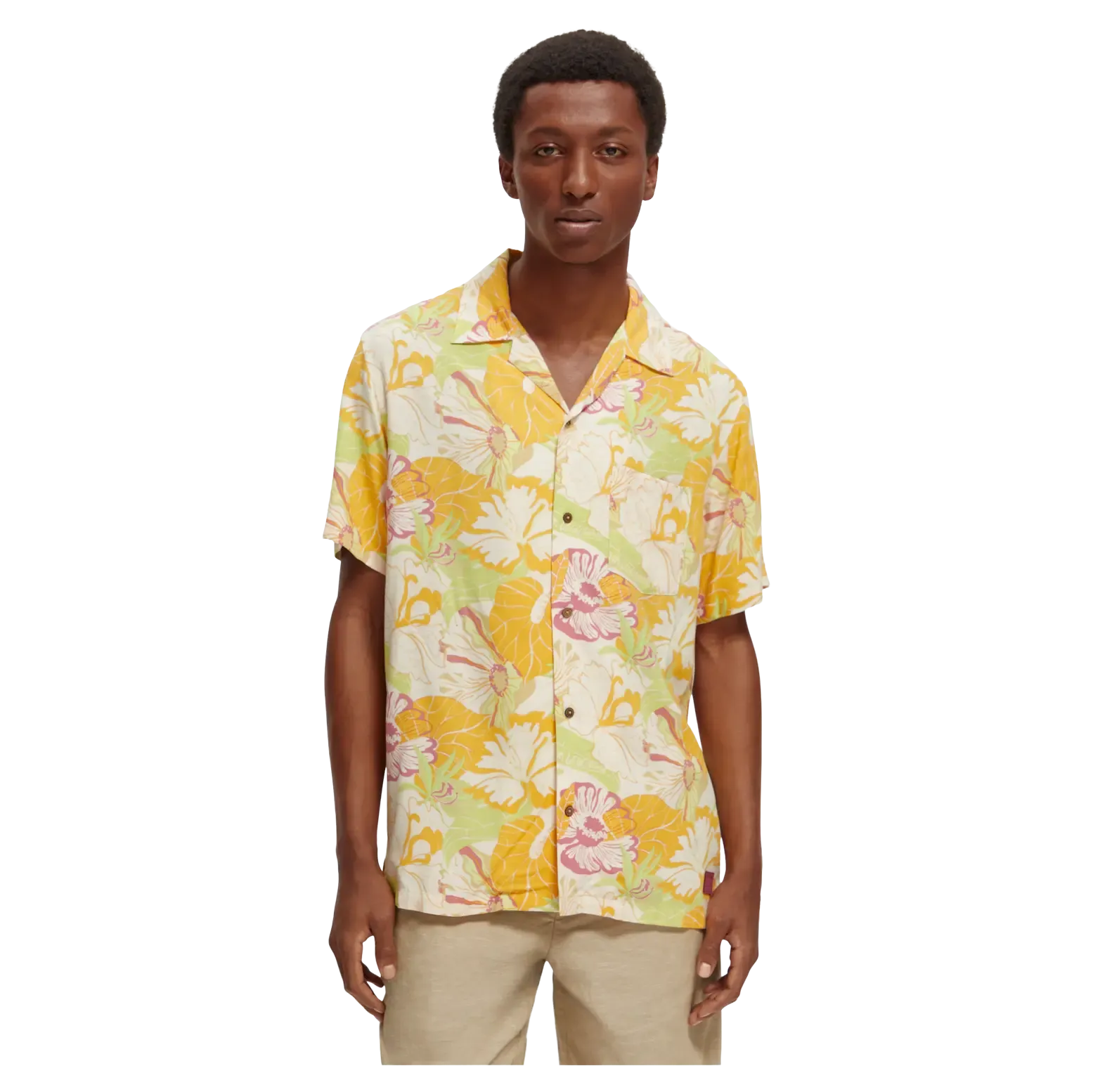 Scotch & Soda Short Sleeve Printed Camp Shirt