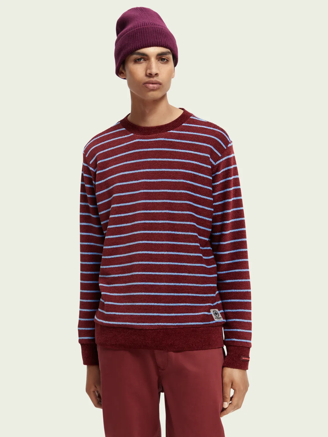 Scotch & Soda Striped Crewneck Felpa Sweatshirt