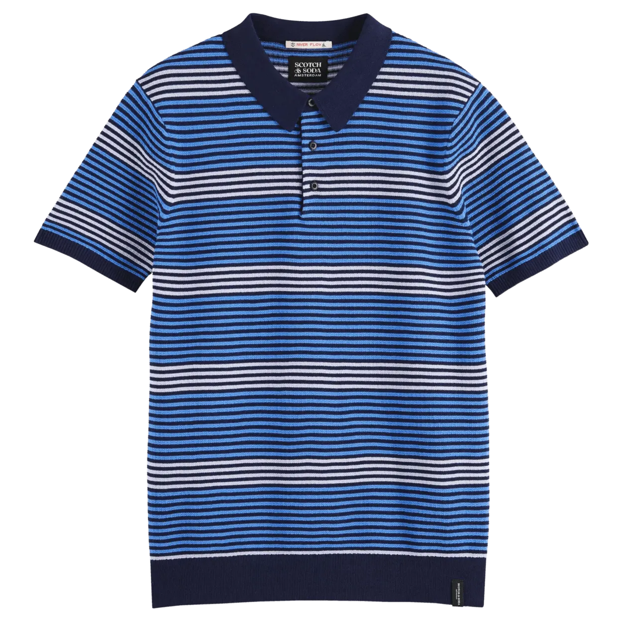 Scotch & Soda Structured Stripe Knitted Polo