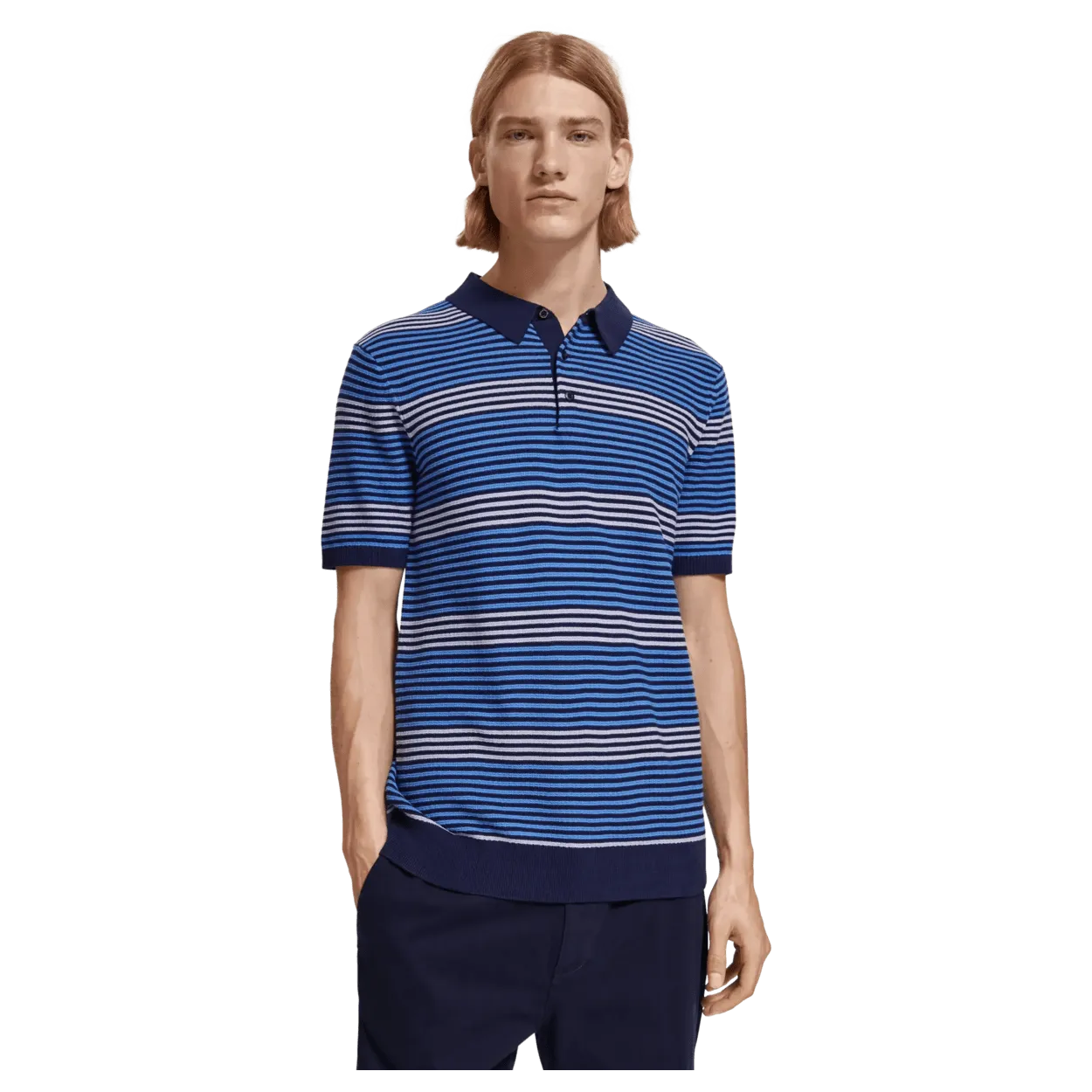 Scotch & Soda Structured Stripe Knitted Polo