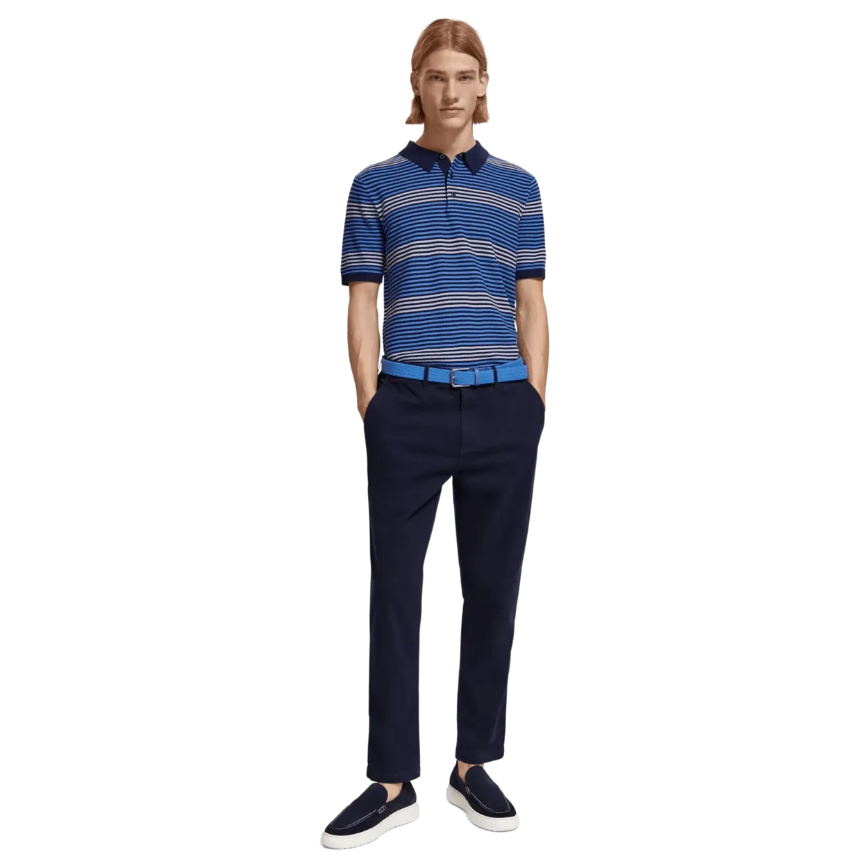 Scotch & Soda Structured Stripe Knitted Polo