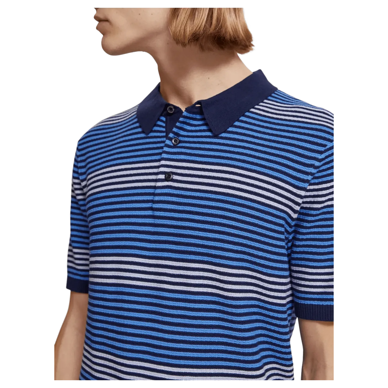 Scotch & Soda Structured Stripe Knitted Polo