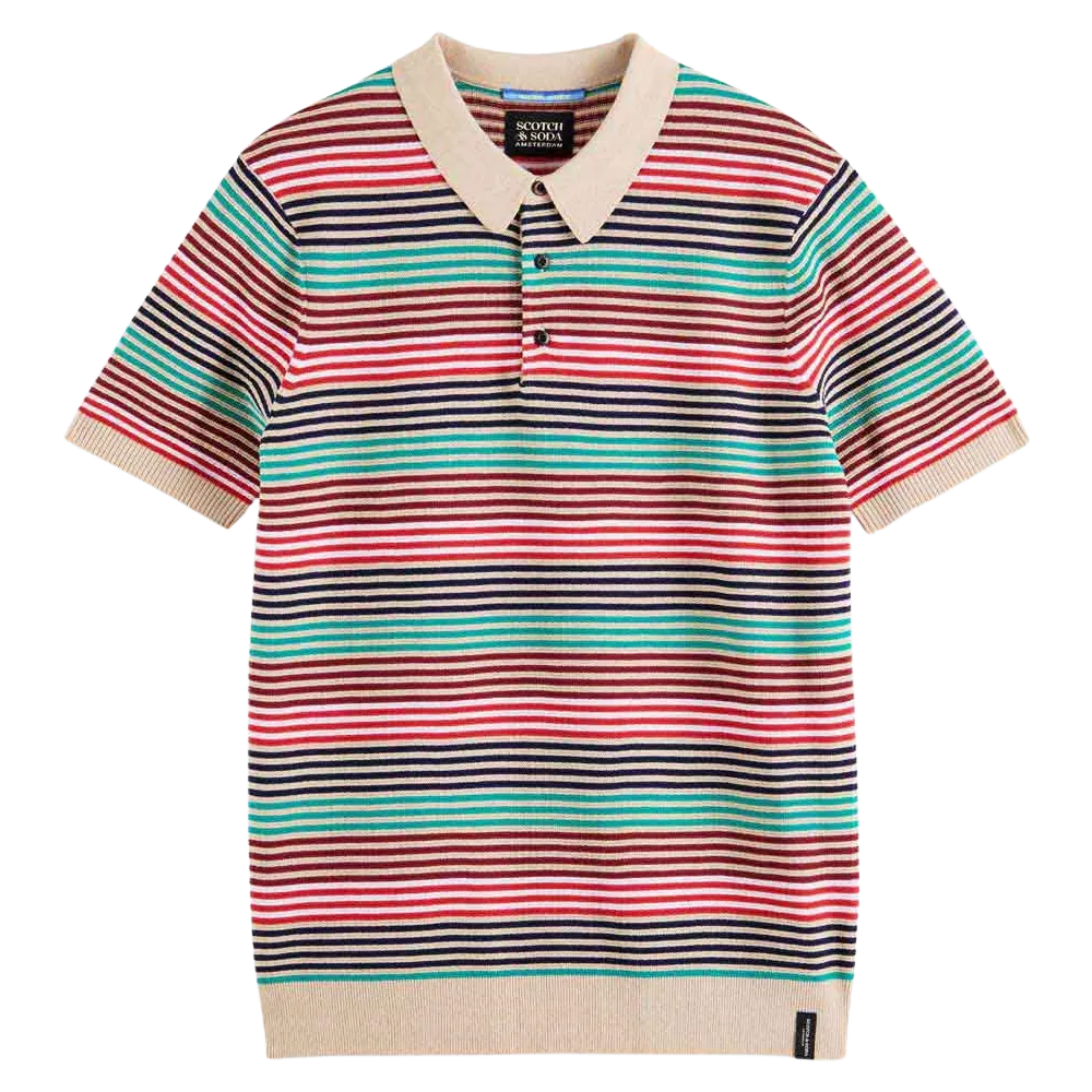 Scotch & Soda Structured Stripe Knitted Polo