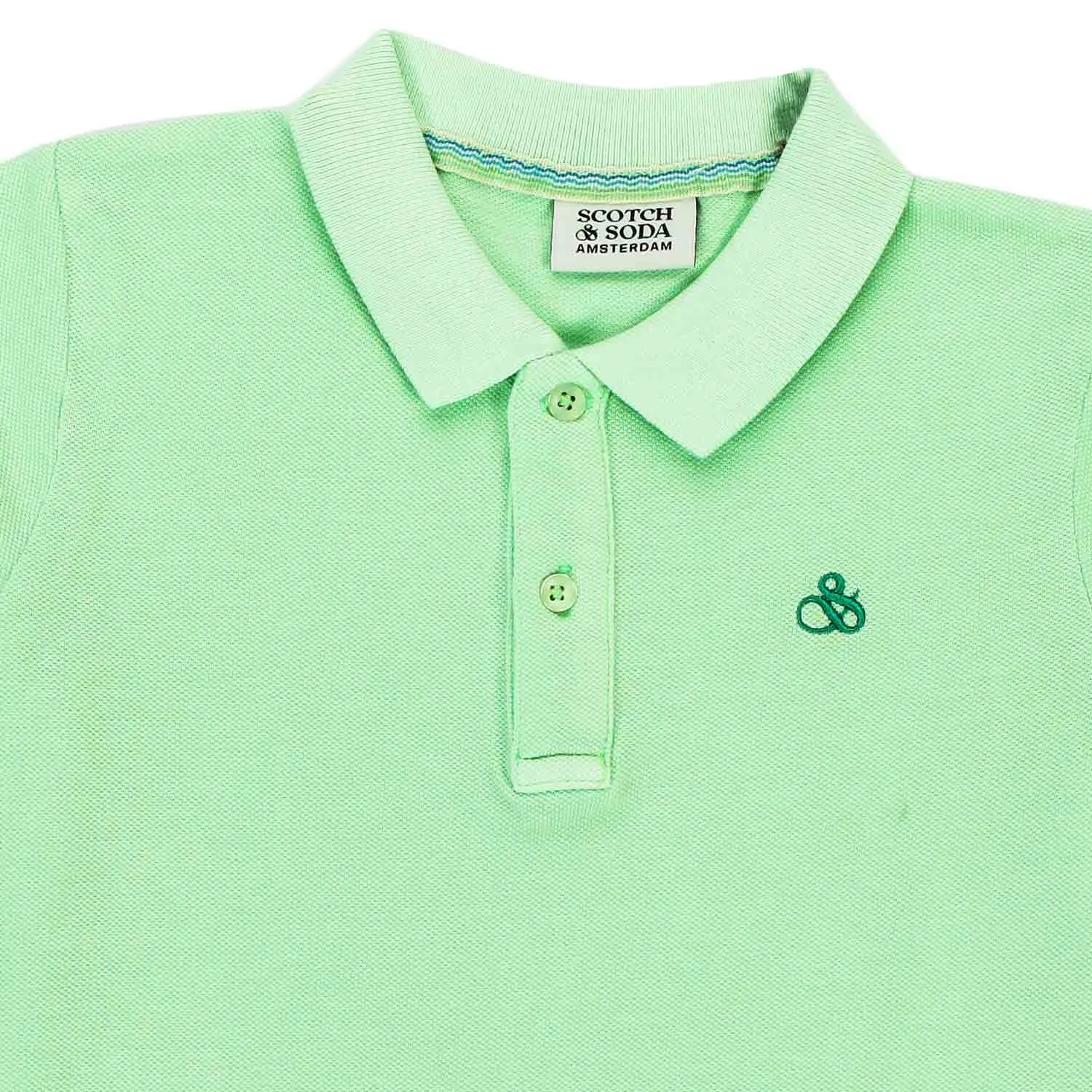 Scotch & Soda Unisex Apple Green Colored Polo Shirt For Children