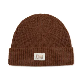 Scotch & Soda Unisex Brown Hat With Logo Patch