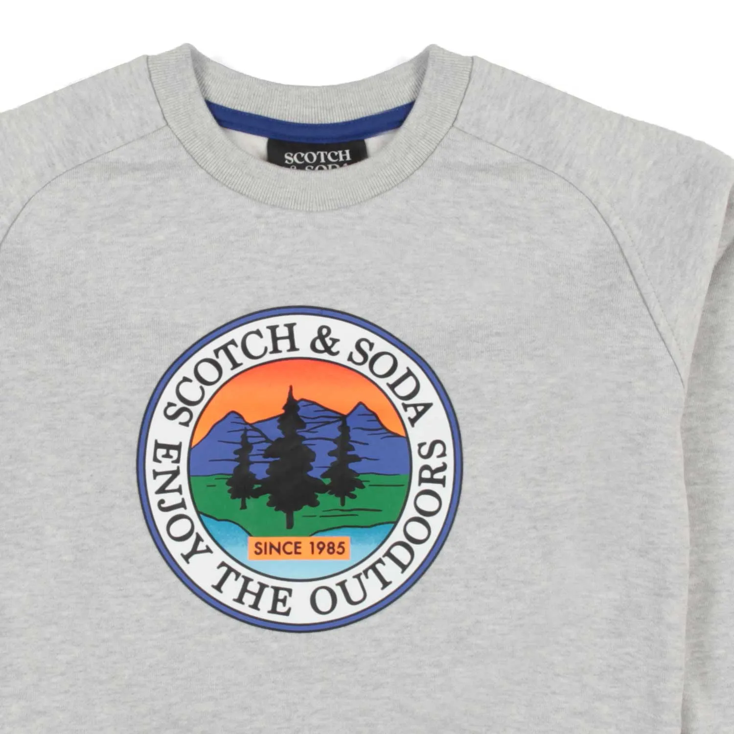 Scotch & Soda Unisex Light Gray Melange Sweatshirt