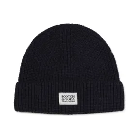 Scotch & Soda Unisex Navy Blue Hat With Logo Patch