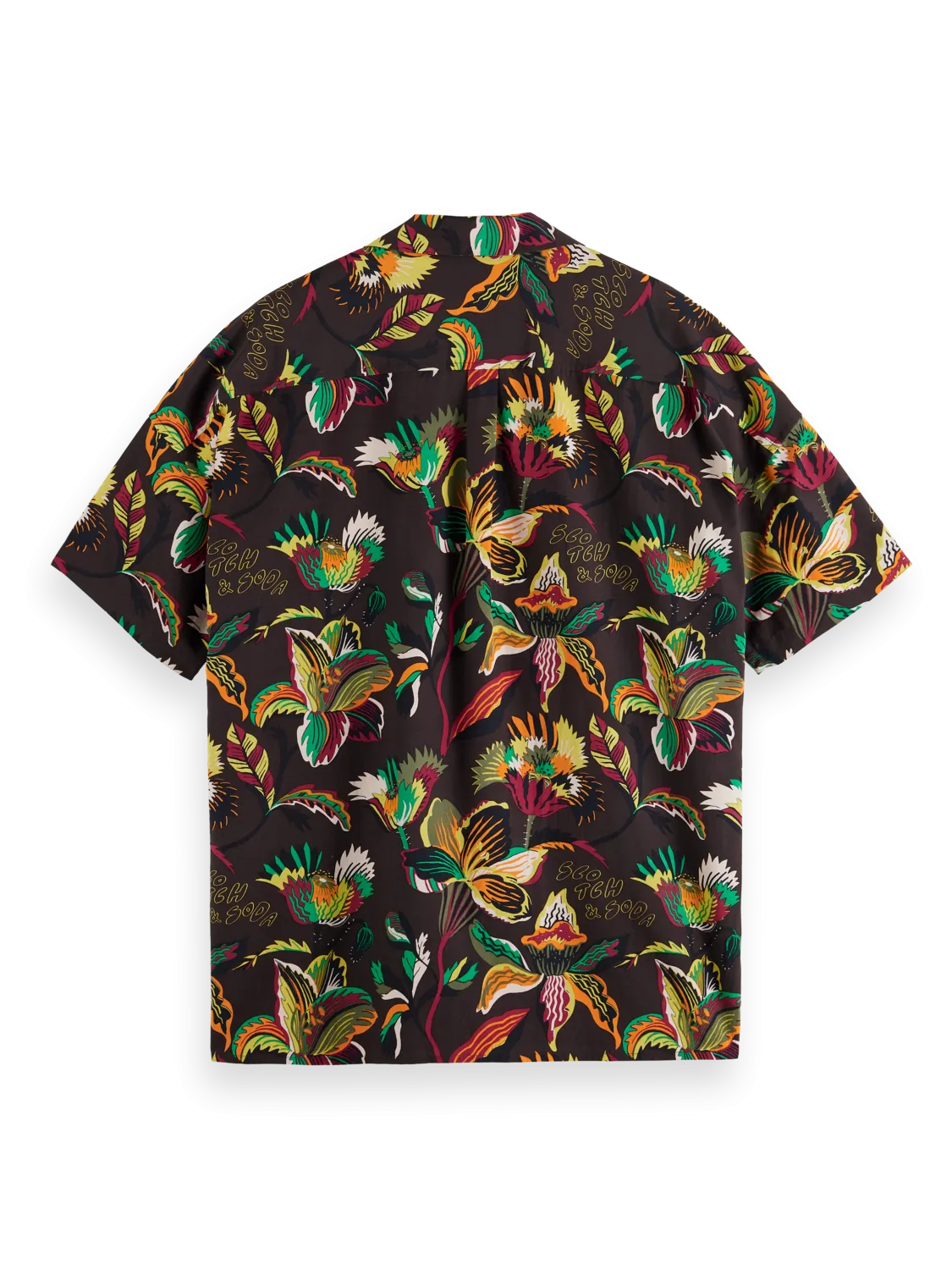 Scotch & Soda Wildflower Chocolate Printed Short Sleeve Shirt