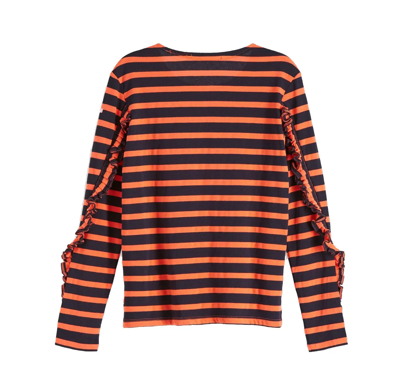 Scotch & Soda Womens 147766 l/s Classic Breton Stripe Tee, Navy/Orange