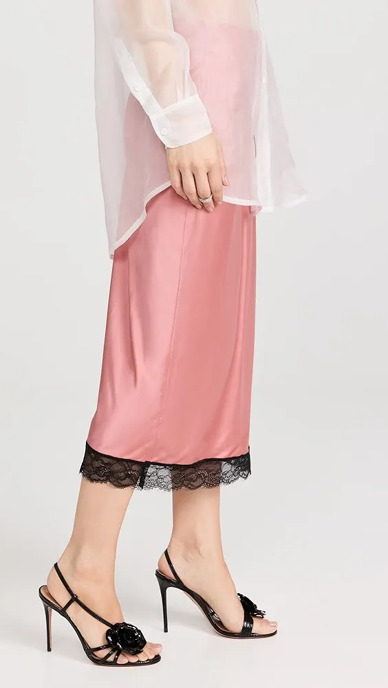 Scotch & Soda   High Rise Satin Skirt with Lace Detail 