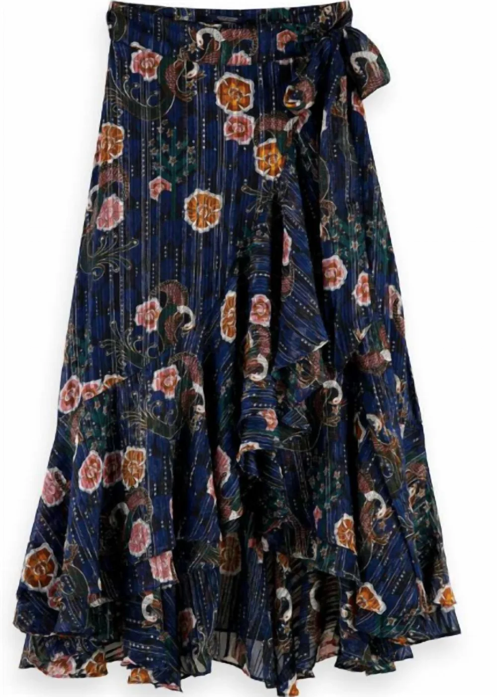 SCOTCH & SODA - Printed Wrap Midi Skirt