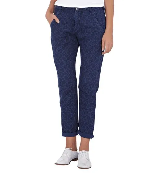 SCOTCH & SODA X MAISON SCOTCH Blauw pantalones elegantes pantalones de mujer de 5 bolsillos con estampado de animales azul