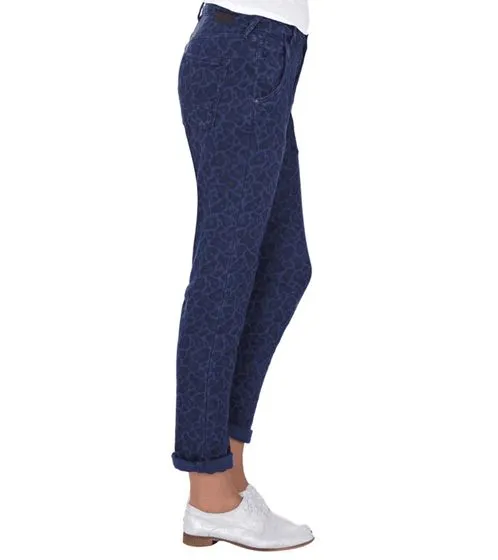 SCOTCH & SODA X MAISON SCOTCH Blauw pantalones elegantes pantalones de mujer de 5 bolsillos con estampado de animales azul