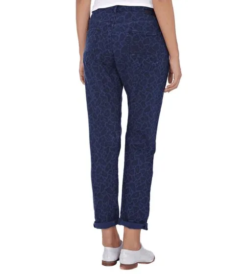 SCOTCH & SODA X MAISON SCOTCH Blauw pantalones elegantes pantalones de mujer de 5 bolsillos con estampado de animales azul