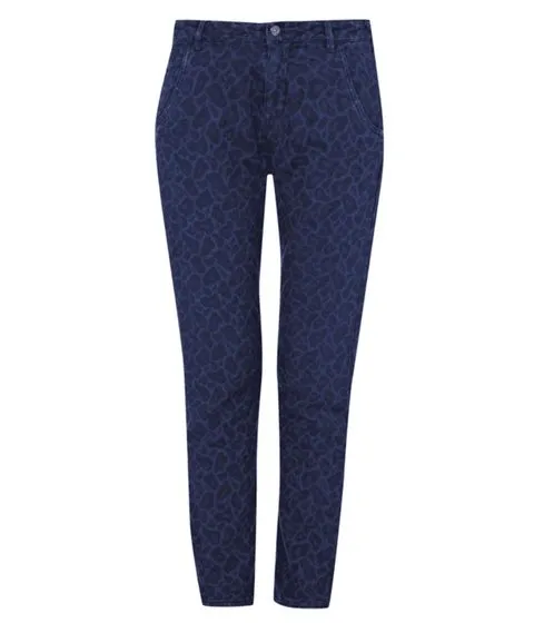 SCOTCH & SODA X MAISON SCOTCH Blauw pantalones elegantes pantalones de mujer de 5 bolsillos con estampado de animales azul