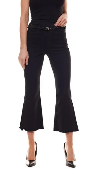 SCOTCH & SODA x MAISON SCOTCH jean court beau pantalon de loisirs pour femme avec ceinture noir