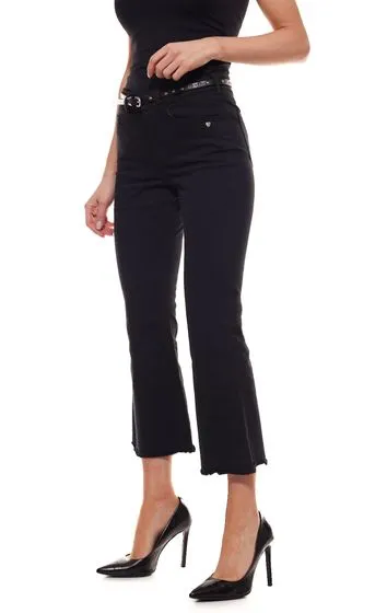 SCOTCH & SODA x MAISON SCOTCH jean court beau pantalon de loisirs pour femme avec ceinture noir