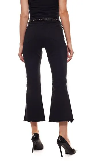 SCOTCH & SODA x MAISON SCOTCH jean court beau pantalon de loisirs pour femme avec ceinture noir