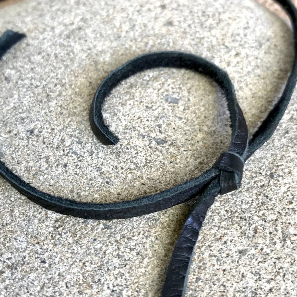 Shungite Medallion on Adjustable Deerskin Lace