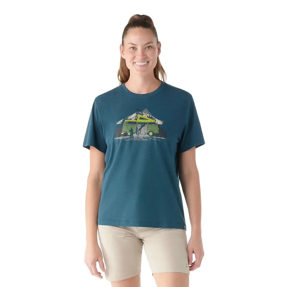 Smartwool River Van Graphic Short Sleeve Tee In Twilight Blue