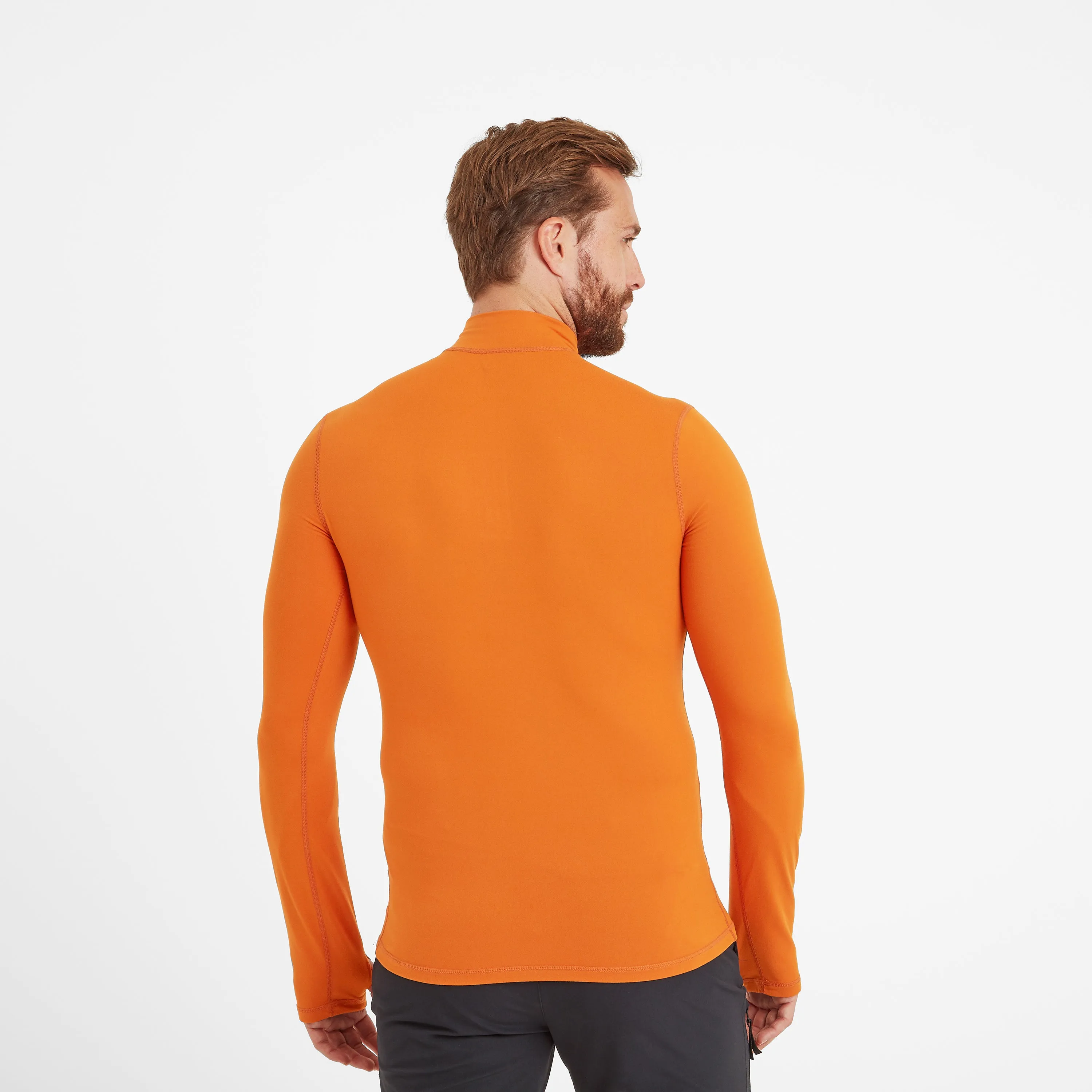 Snowdon Mens Thermal Zip Neck - Dark Orange