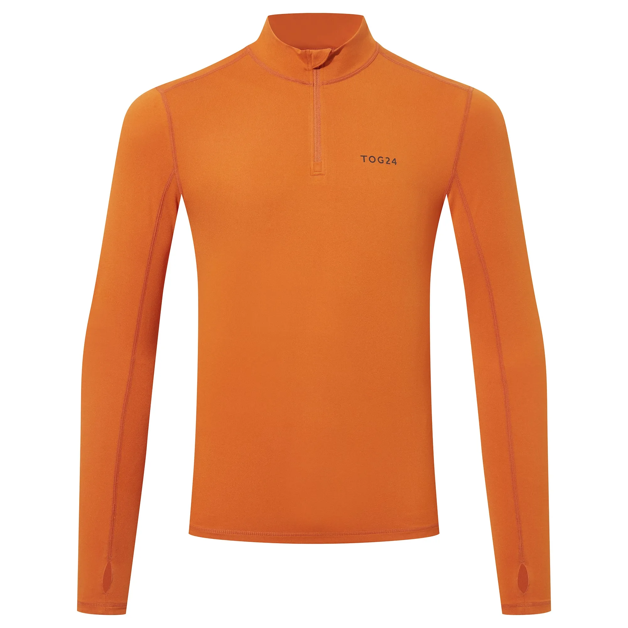 Snowdon Mens Thermal Zip Neck - Dark Orange