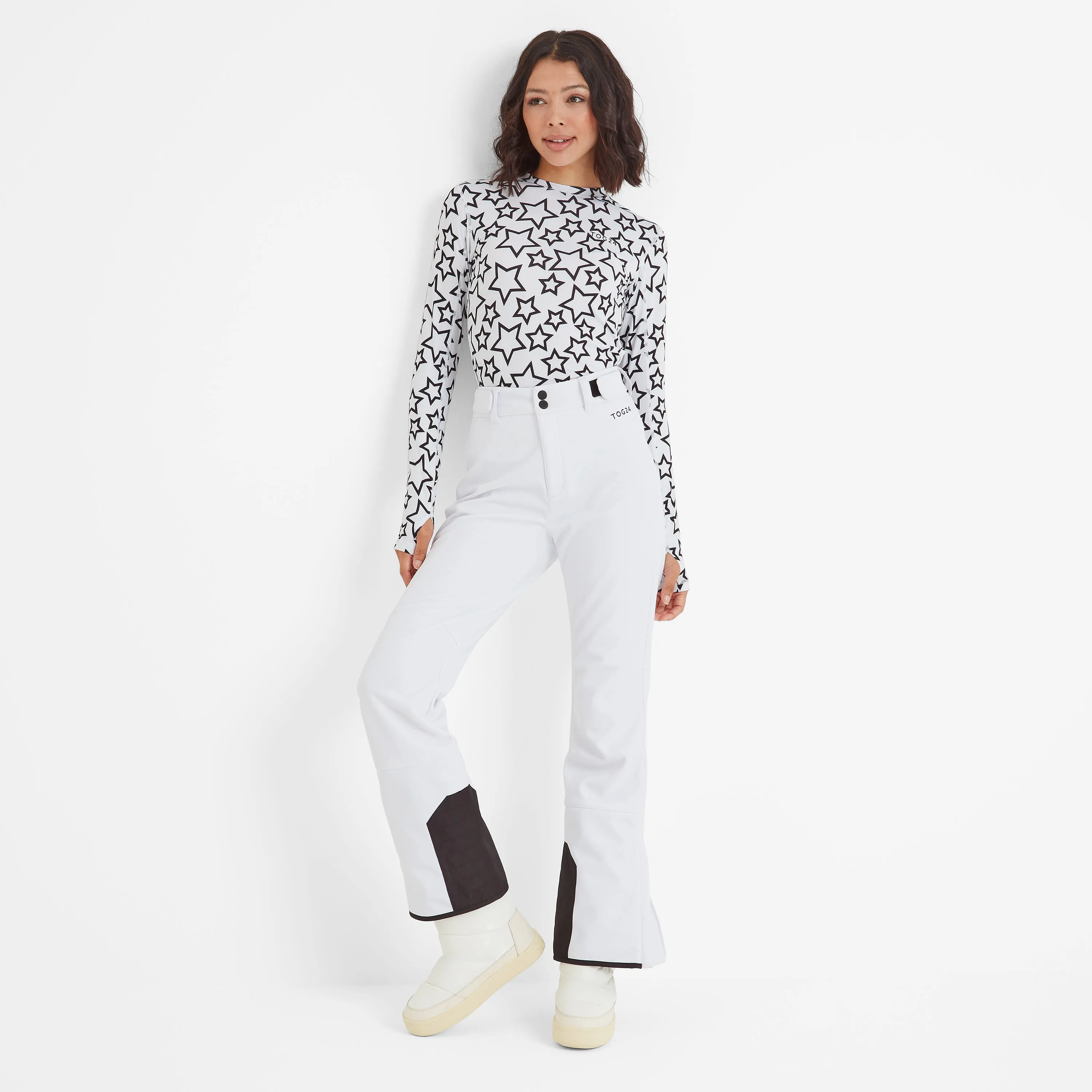 Snowdon Womens Thermal Crewneck - Star Print