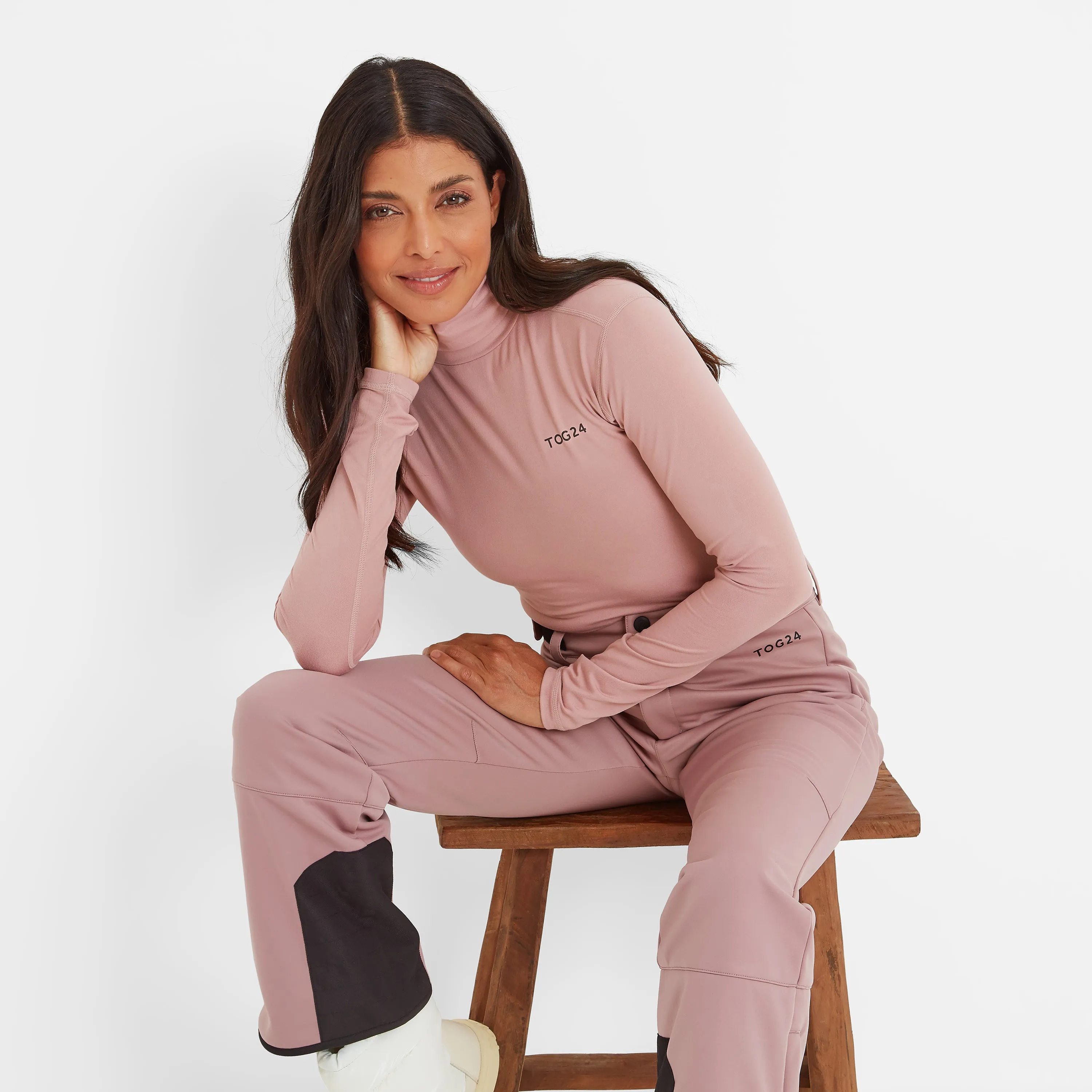 Snowdon Womens Thermal Rollneck - Faded Pink