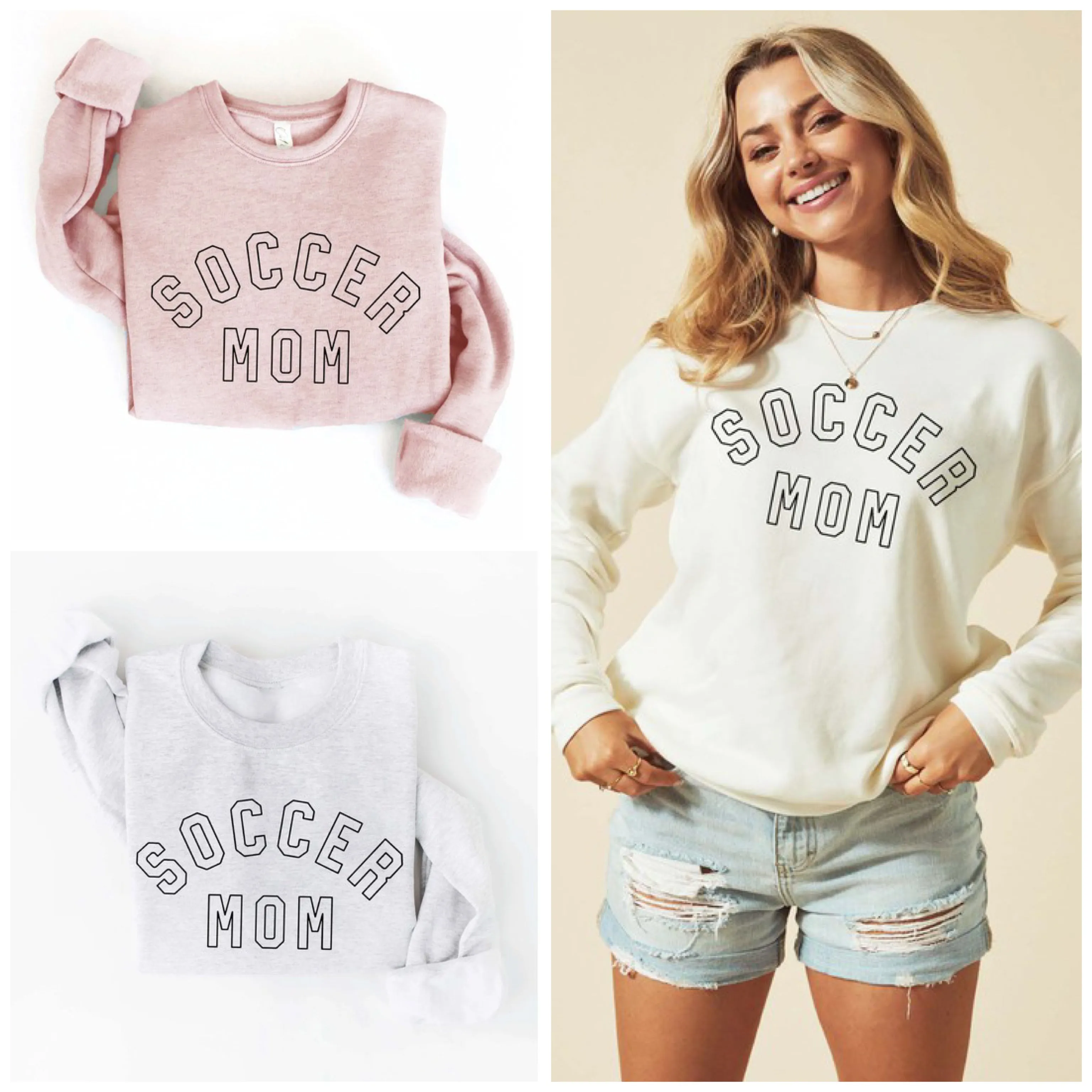 SOCCER MOM Crewneck Pullover Sweatshirt