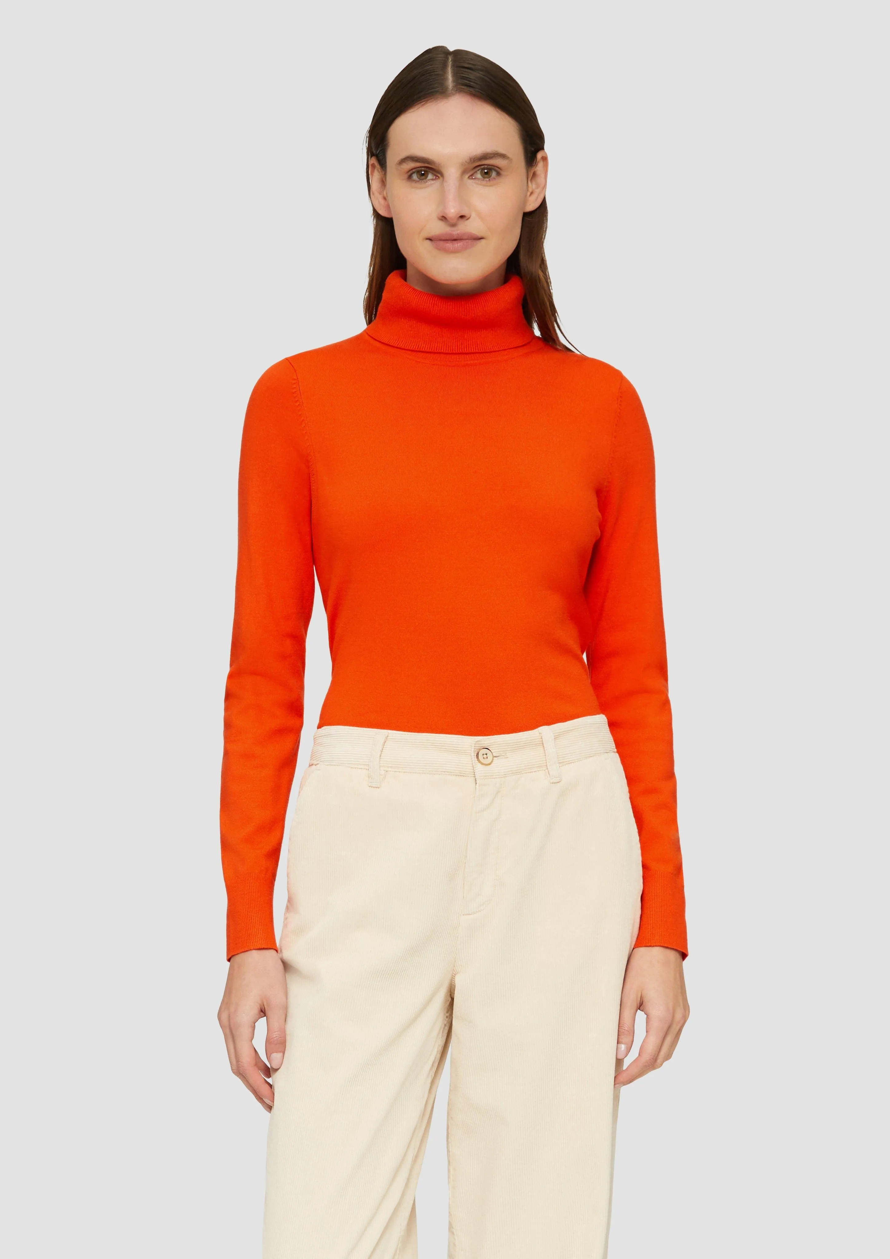 Soft polo neck jumper in a viscose blend