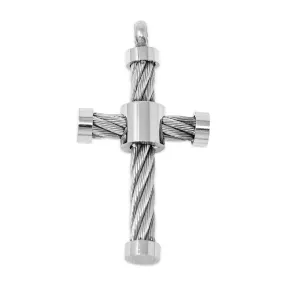 Stainless Steel Cable Cross Pendant