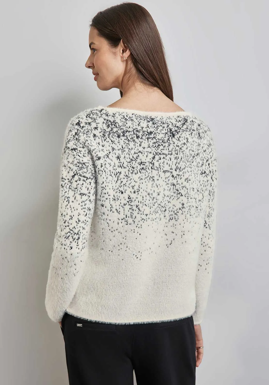 Street One Feather Yarn Knit Jumper, White