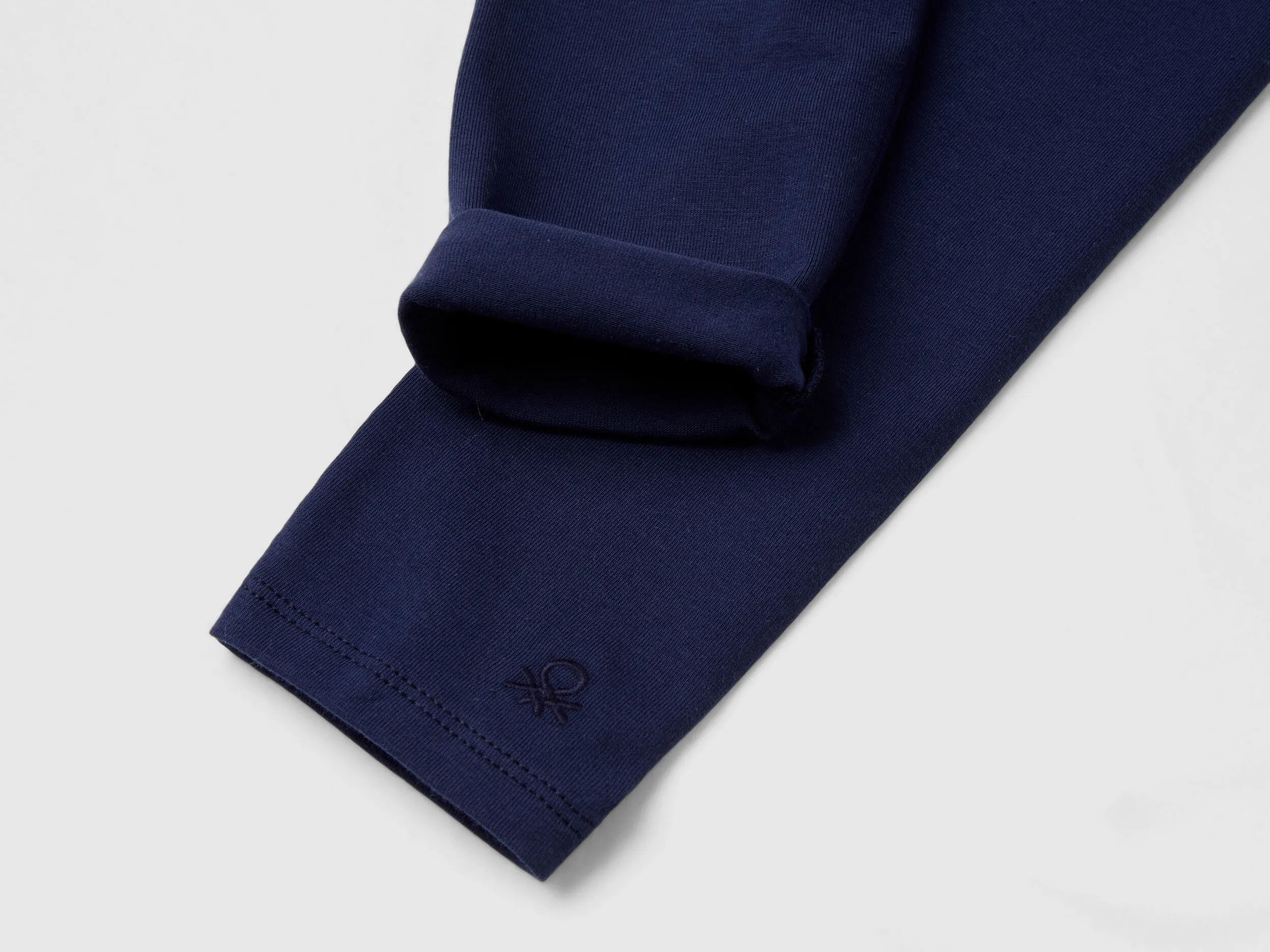 Stretch cotton leggings - Dark Blue | Benetton