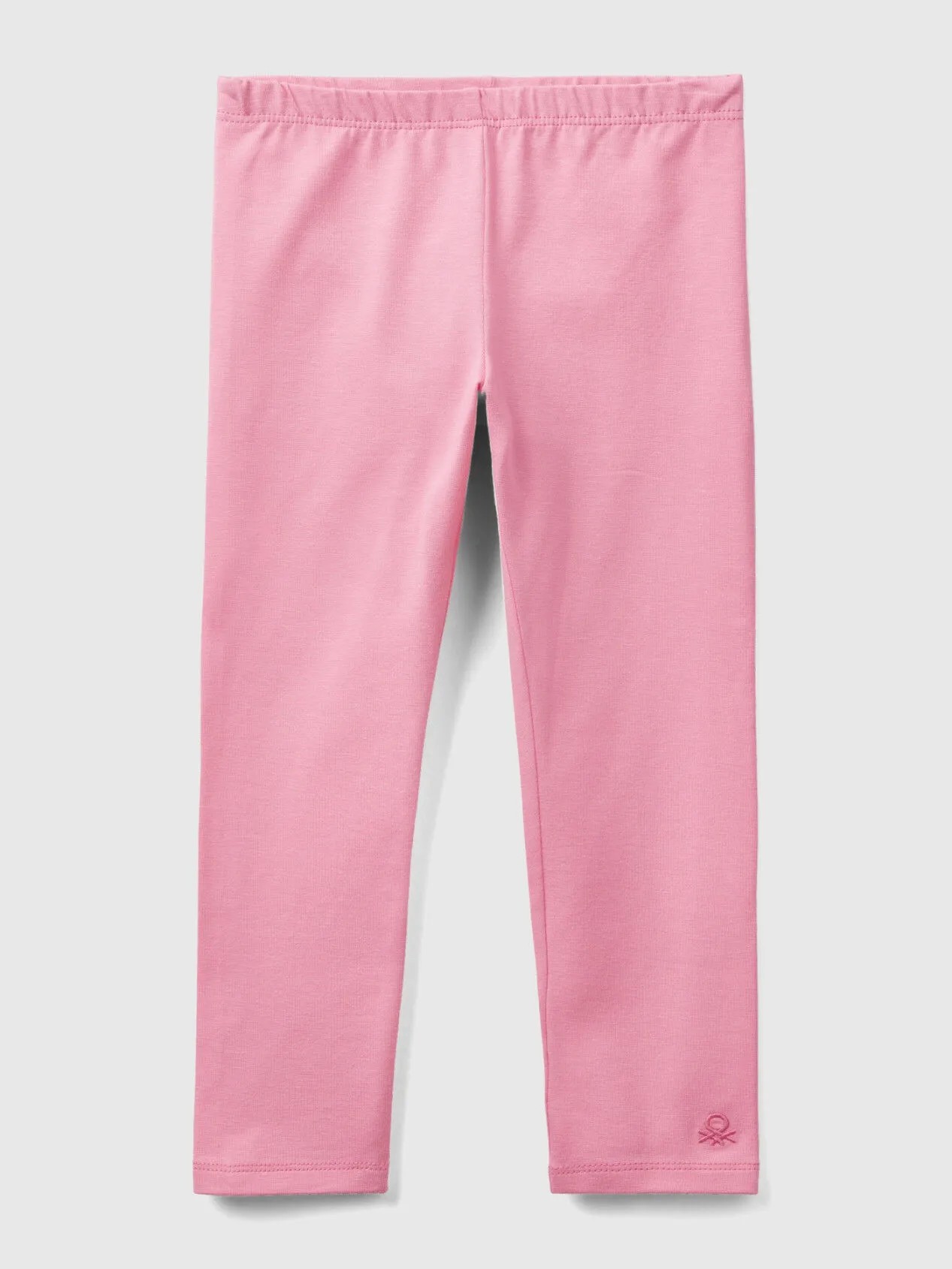 Stretch cotton leggings - Pink | Benetton