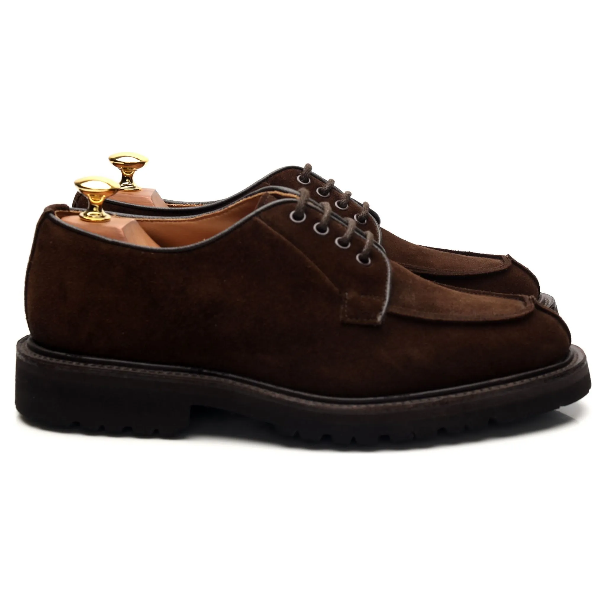 'Stuart' Dark Brown Suede Derby Split Toe UK 6.5