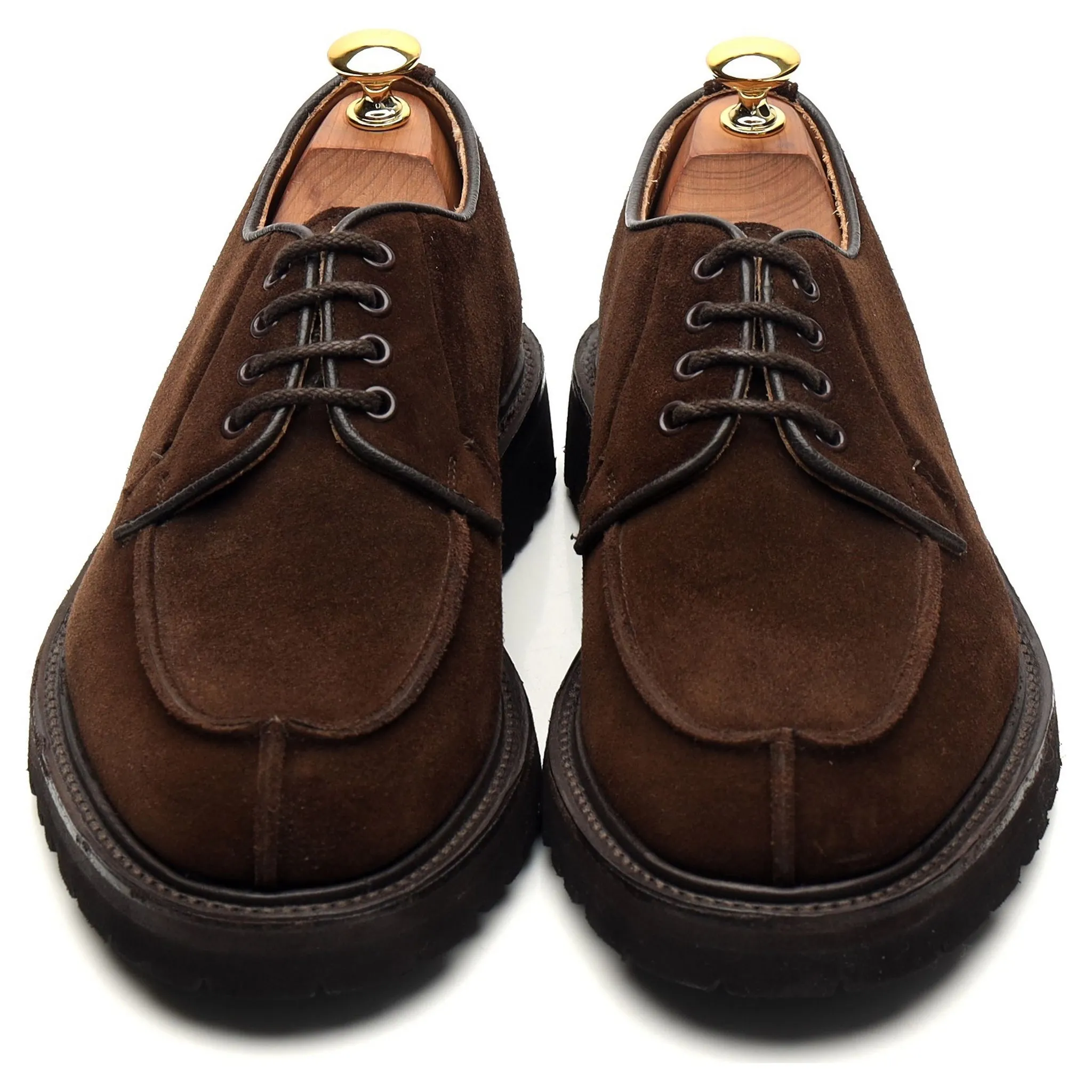 'Stuart' Dark Brown Suede Derby Split Toe UK 6.5