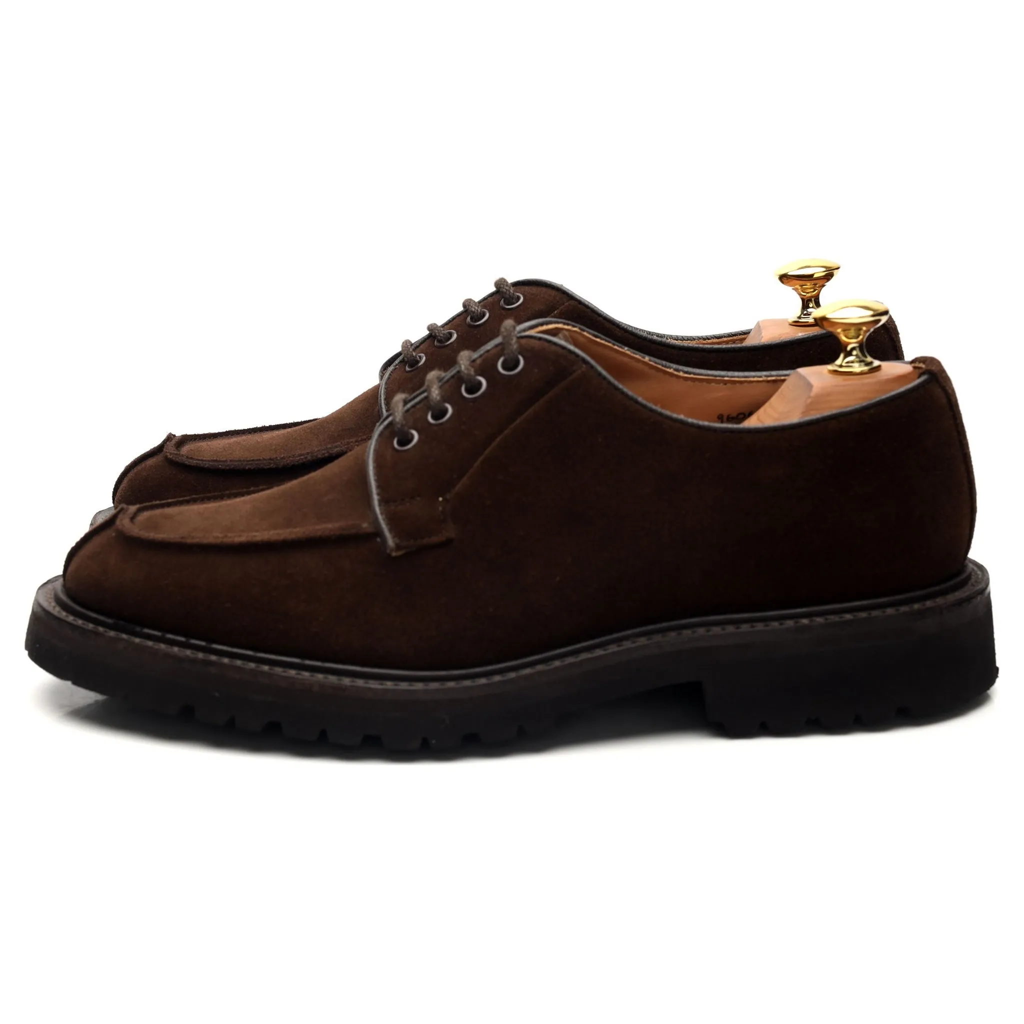 'Stuart' Dark Brown Suede Derby Split Toe UK 6.5