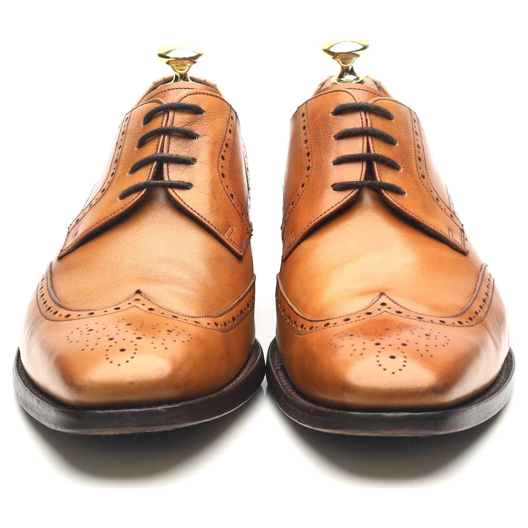 Tan Brown Leather Derby Brogues UK 7 G