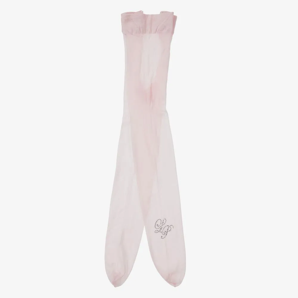 Teen Girls Pink Logo Tights